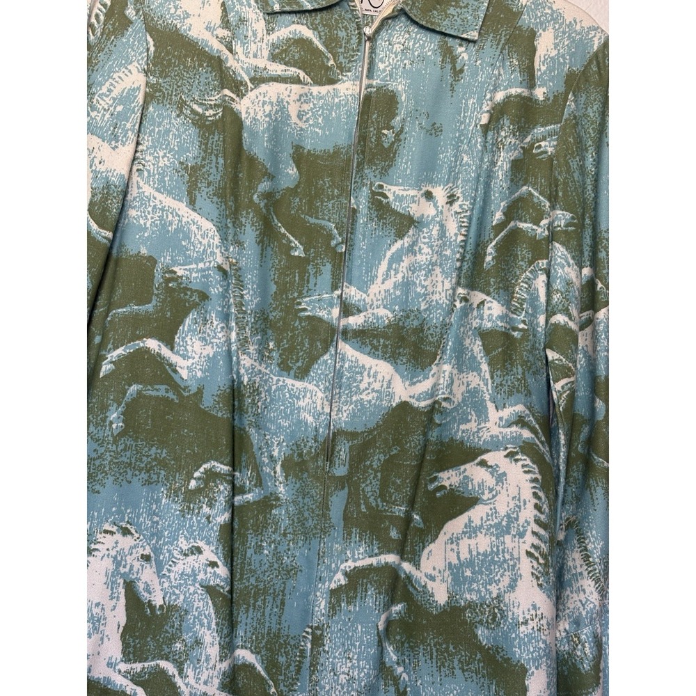 Vintage 60s Lady R. Rough Rider Western Shirt Psychedelic Horse USA AOP Boho - Picture 3 of 8